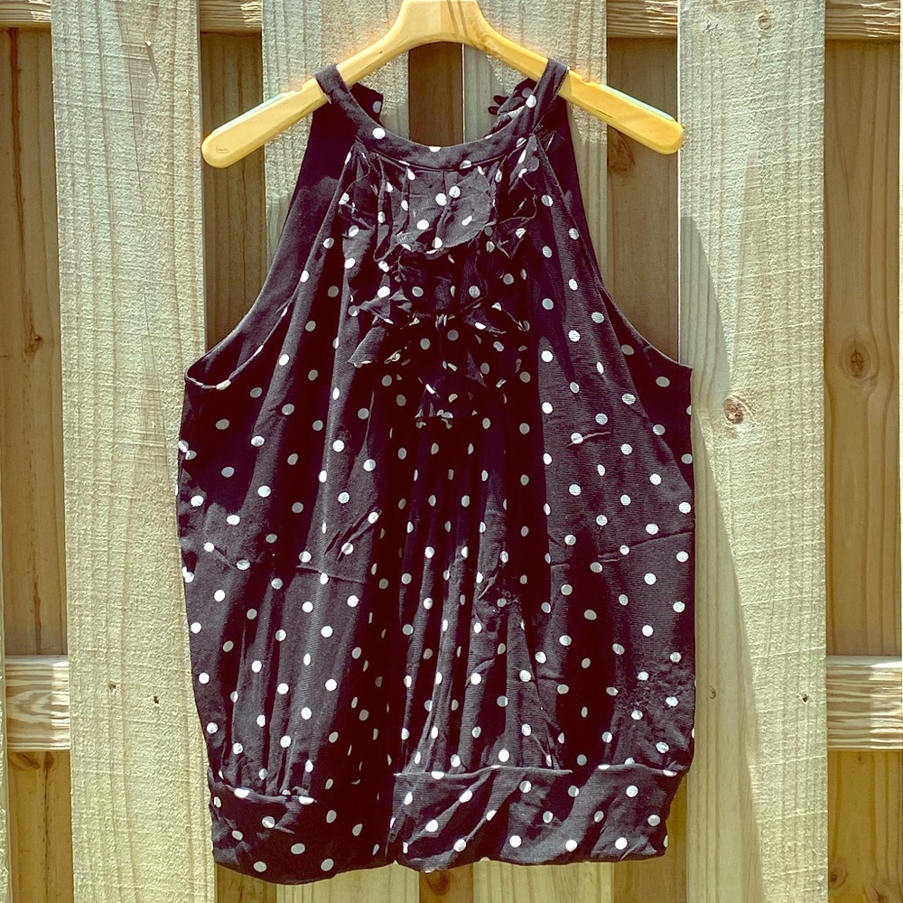 Lane Bryant Breezy Polkadot Halter with Ruffles